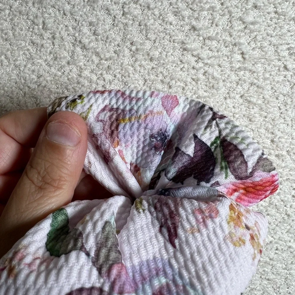 Posh‎ Peanut Baby Lulu Headwrap Pink Floral Oversized Bow Headband One Size